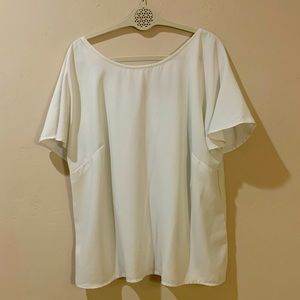 White professional top with butterfly back